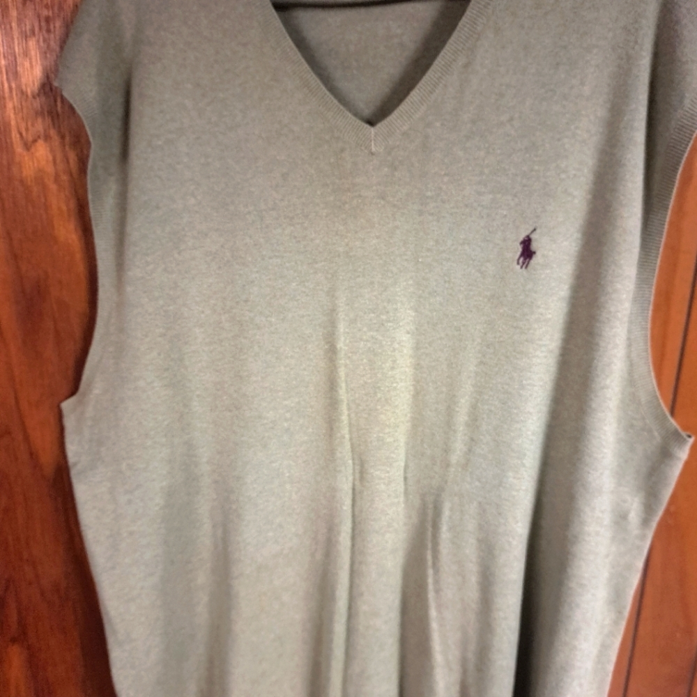 Ralph Lauren sweater vest. olive green 2XLT.